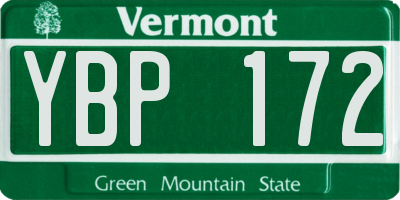 VT license plate YBP172