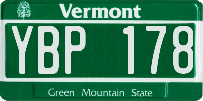 VT license plate YBP178