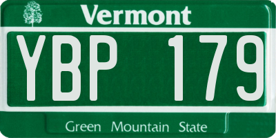 VT license plate YBP179