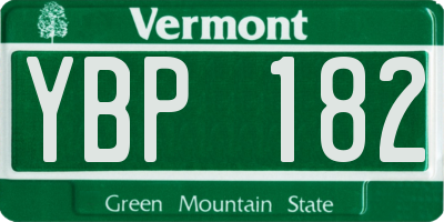 VT license plate YBP182