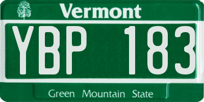 VT license plate YBP183