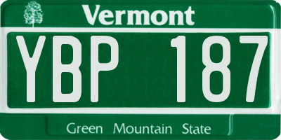 VT license plate YBP187