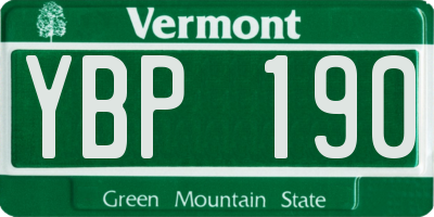 VT license plate YBP190