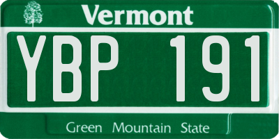 VT license plate YBP191