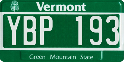 VT license plate YBP193