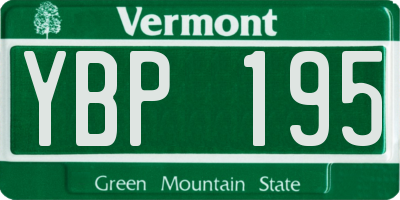 VT license plate YBP195