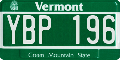 VT license plate YBP196