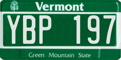 VT license plate YBP197