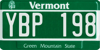 VT license plate YBP198