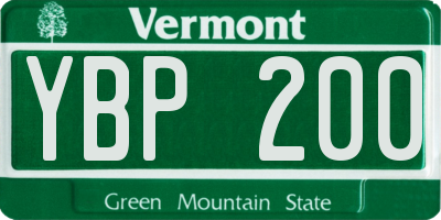 VT license plate YBP200