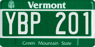 VT license plate YBP201