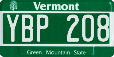 VT license plate YBP208