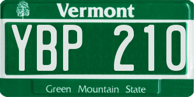 VT license plate YBP210