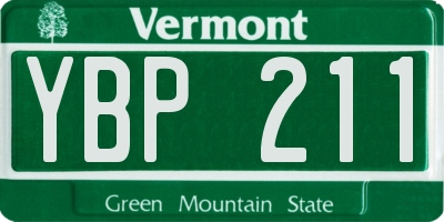 VT license plate YBP211