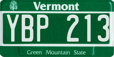 VT license plate YBP213