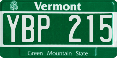 VT license plate YBP215
