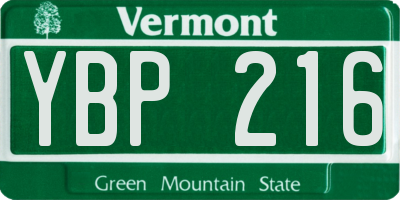VT license plate YBP216
