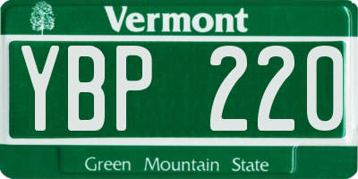 VT license plate YBP220