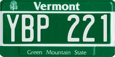 VT license plate YBP221