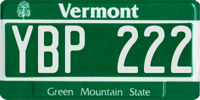 VT license plate YBP222