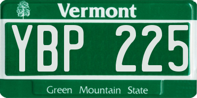 VT license plate YBP225