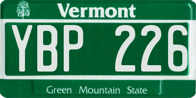 VT license plate YBP226