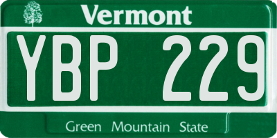 VT license plate YBP229