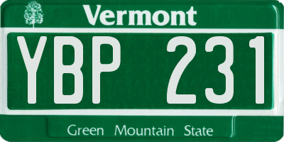 VT license plate YBP231