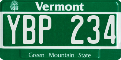 VT license plate YBP234