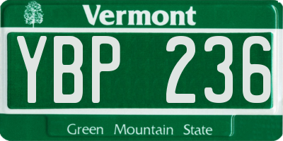 VT license plate YBP236