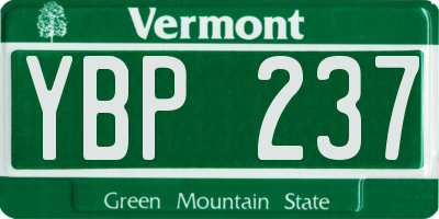 VT license plate YBP237