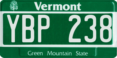 VT license plate YBP238