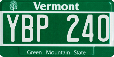 VT license plate YBP240