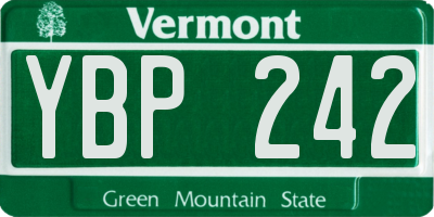 VT license plate YBP242