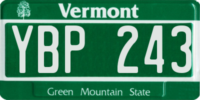 VT license plate YBP243