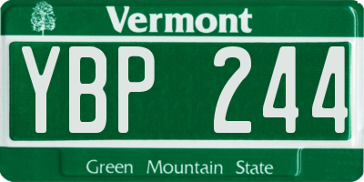 VT license plate YBP244