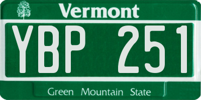 VT license plate YBP251