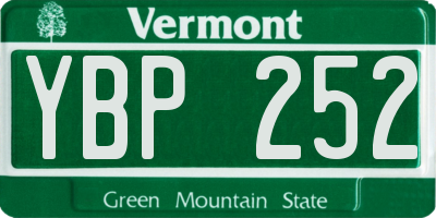 VT license plate YBP252