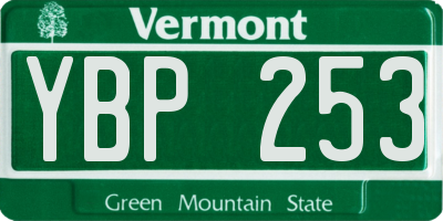 VT license plate YBP253