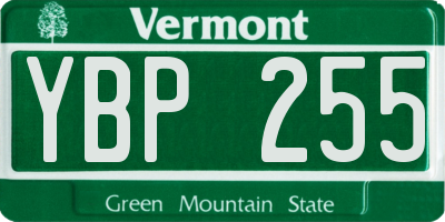 VT license plate YBP255