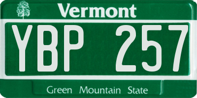 VT license plate YBP257