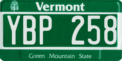 VT license plate YBP258