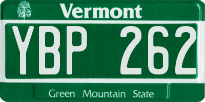 VT license plate YBP262