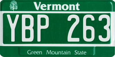 VT license plate YBP263