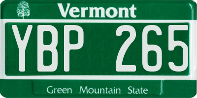 VT license plate YBP265