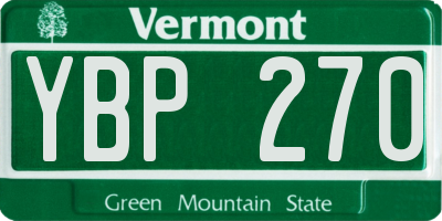 VT license plate YBP270