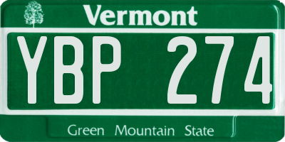 VT license plate YBP274