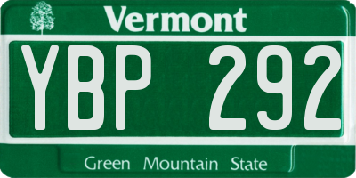 VT license plate YBP292