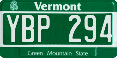 VT license plate YBP294