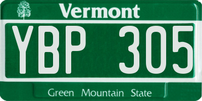 VT license plate YBP305